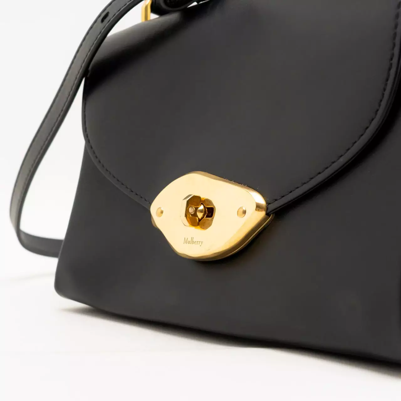 Small Lana Top Handle Bag High Gloss Leather Black