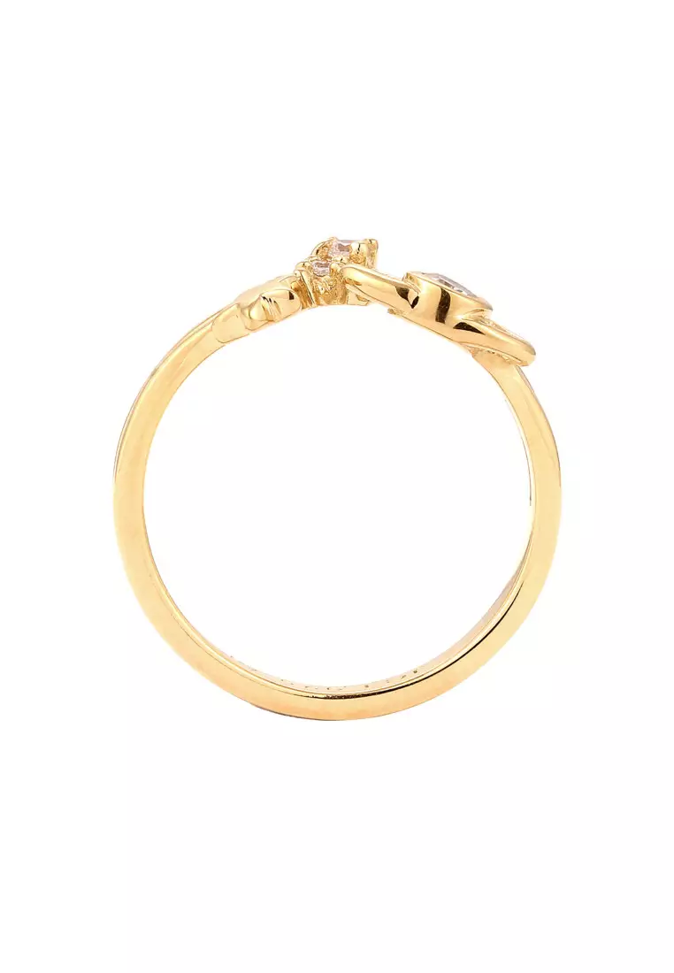 Cincin Perhiasan Perak 925 Wanita Star Zirconia Gold Plated