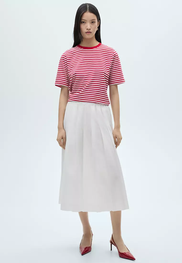 Pleat Skirt Mango White Midi Skirt Pleated Midi-skirt Women MANGO USA