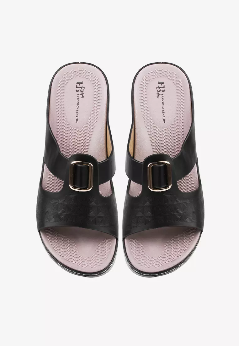 Sandal Slip On Platform Wedges Wanita PU Premium Ringan L.Imelda 03