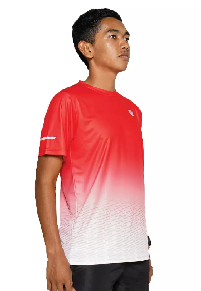 Tiento Baju Lari Ringan Jersey Running Anti UV Pria Dry Fit Lengan Pendek Airlite Megared