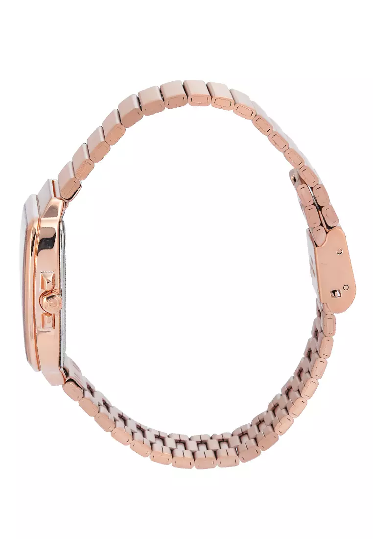 Alexandre Christie Passion - Jam Tangan Analog Wanita - Red Dial - All Rosegold Stainless Steel - 2B56LDBRGRE