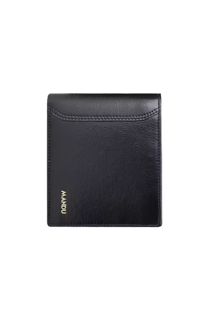 Dompet Lipat Pria Pendek 5309-2 RFID Blocking Bahan Kulit Sapi Asli Genuine Leather Premium BAEOS - Black