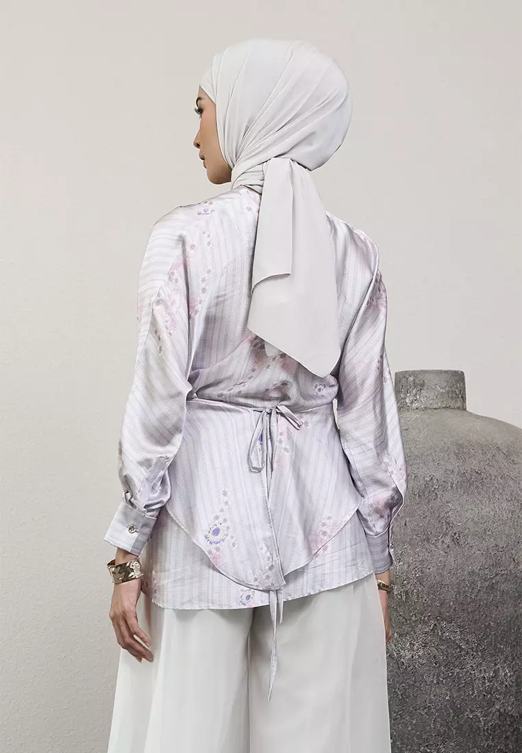 Kami Nasya Wrap Top Silver Pink