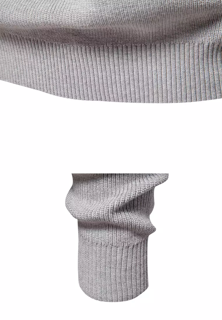 Henley Neck Knit Sweater AX-SW833