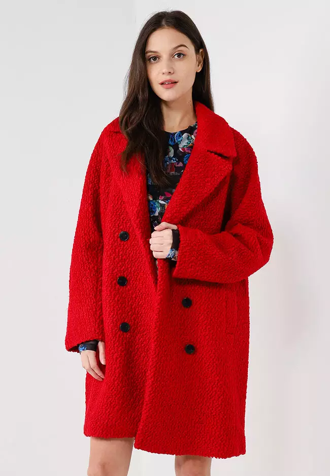 Red car coat top