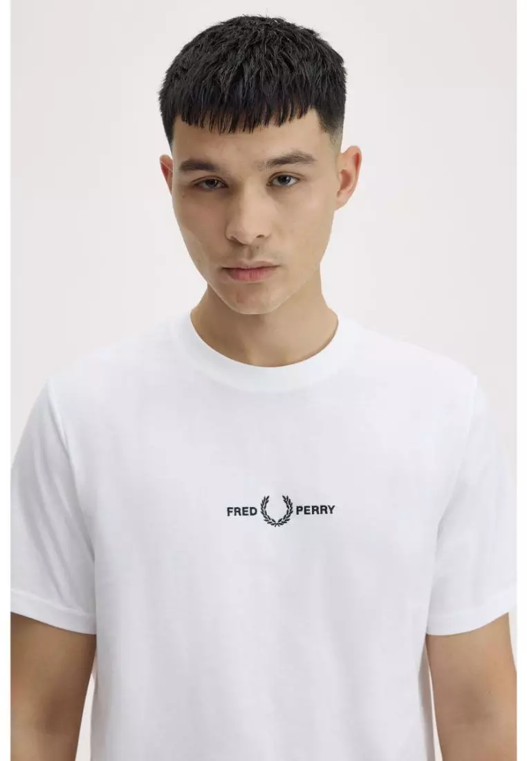 Fred Perry M4580 Embroidered T-Shirt (White)