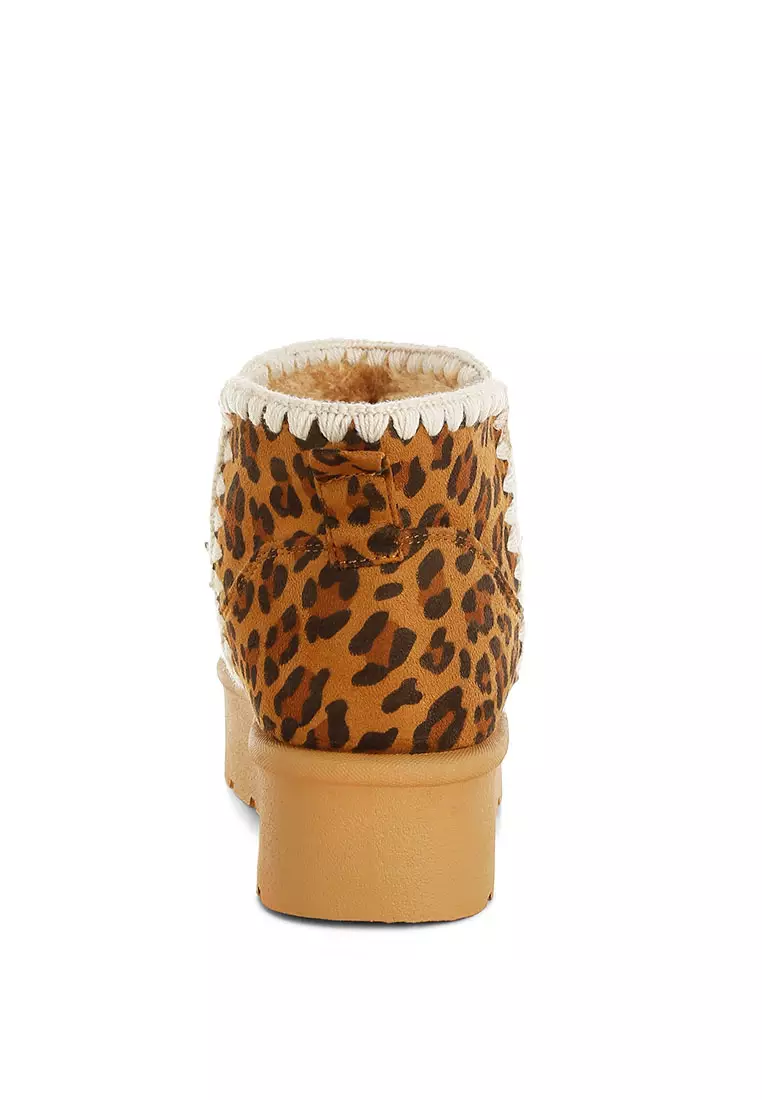 Leopard Print Snow Boots