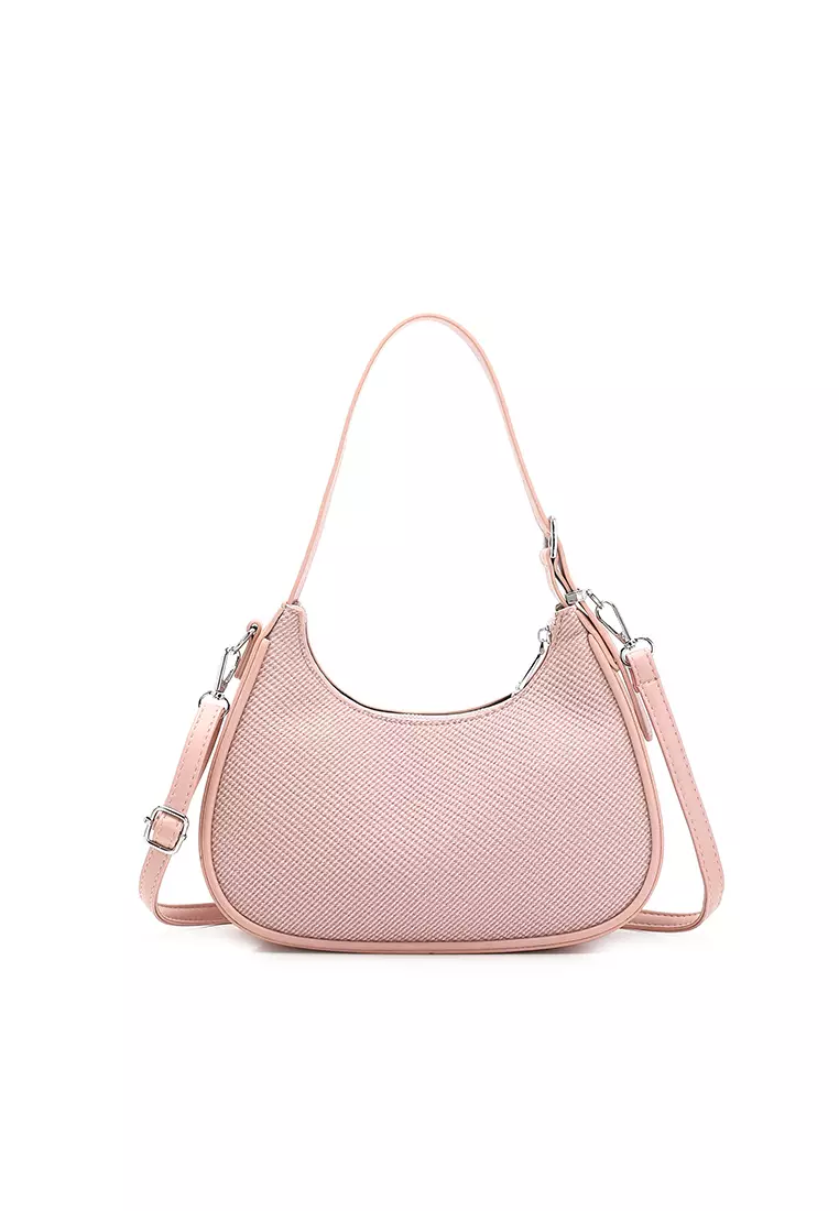 Women's Top Handle Bag / Sling Bag / Crossbody Bag / Shoulder Bag (Tas Tangan Wanita / Tas Selempang Wanita / Tas Bahu Wanita) - Merah Jambu