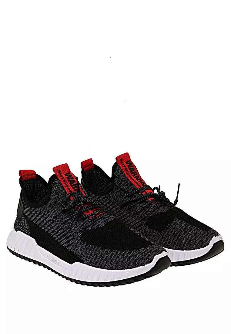 Chayton Sepatu Olahraga Pria Sneakers Casual Sport Shoes Material Flyknit Mesh ORIGINAL - Black