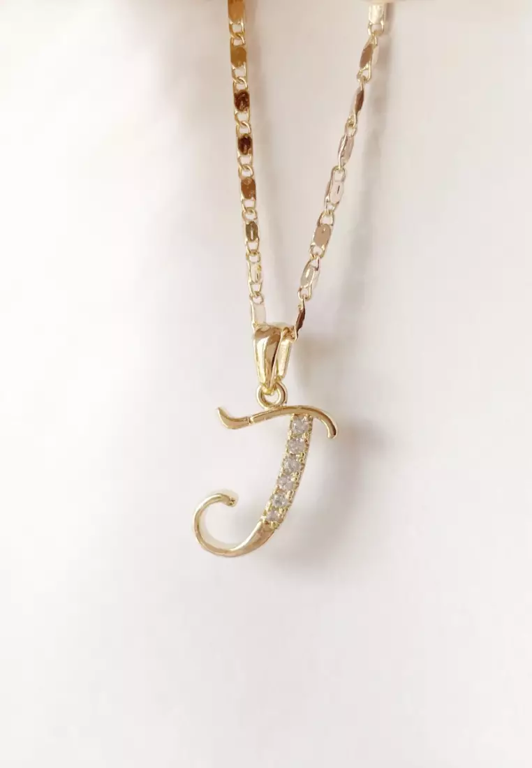 Script Letter J Pendant Necklace