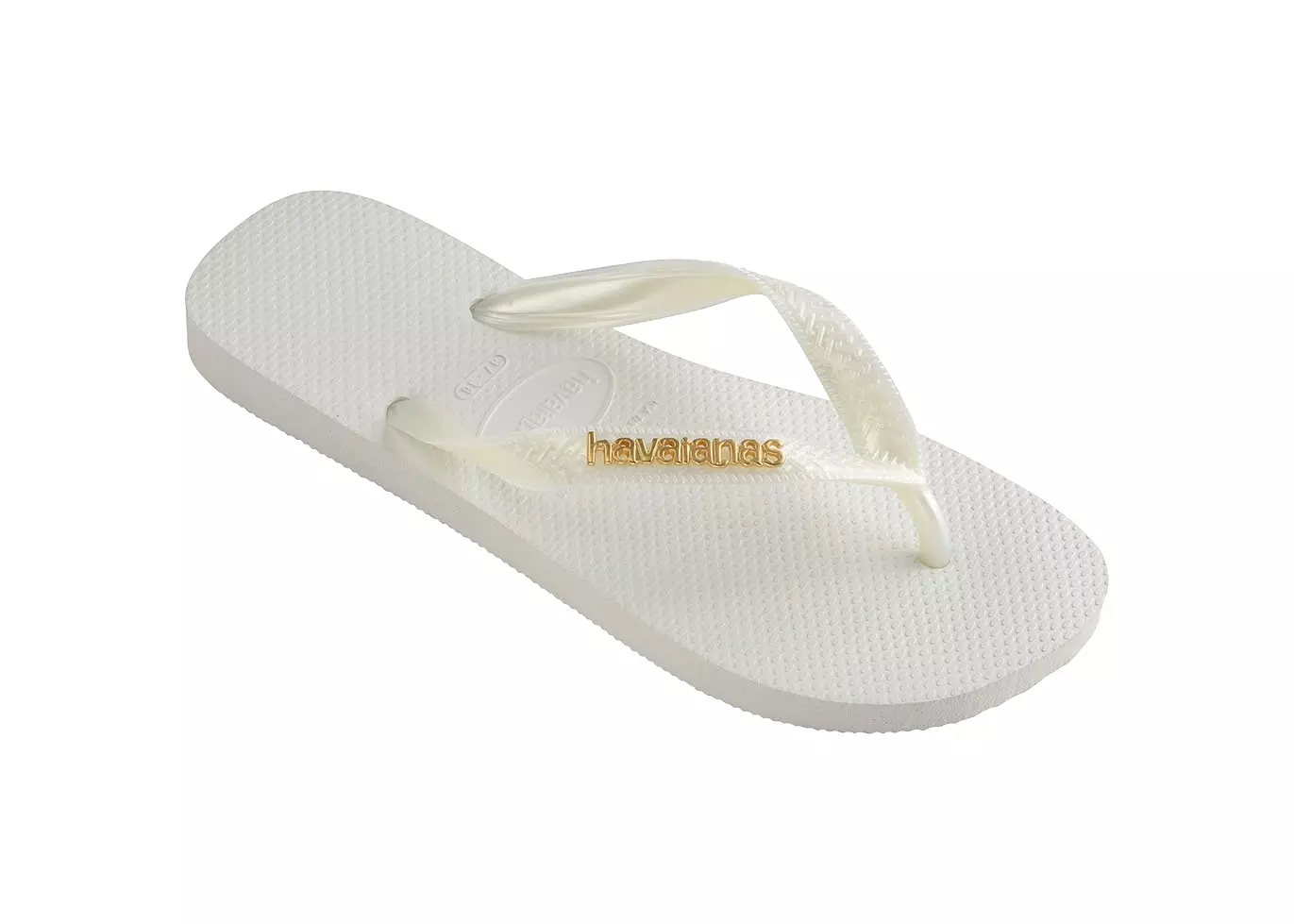 Havaianas Top Logo Metallic 0001-White - Sandal Wanita