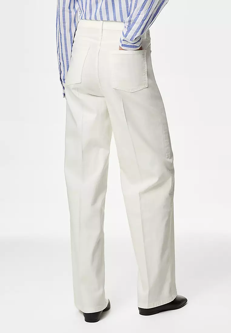 High Waisted Smart Wide Leg Jeans