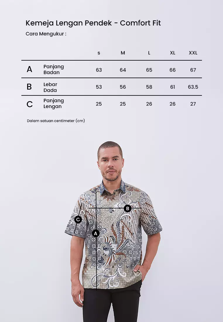 MANZONE - Kemeja Batik Lengan Pendek Pria Kertayasa Comfort Fit - Olive Warna Olive