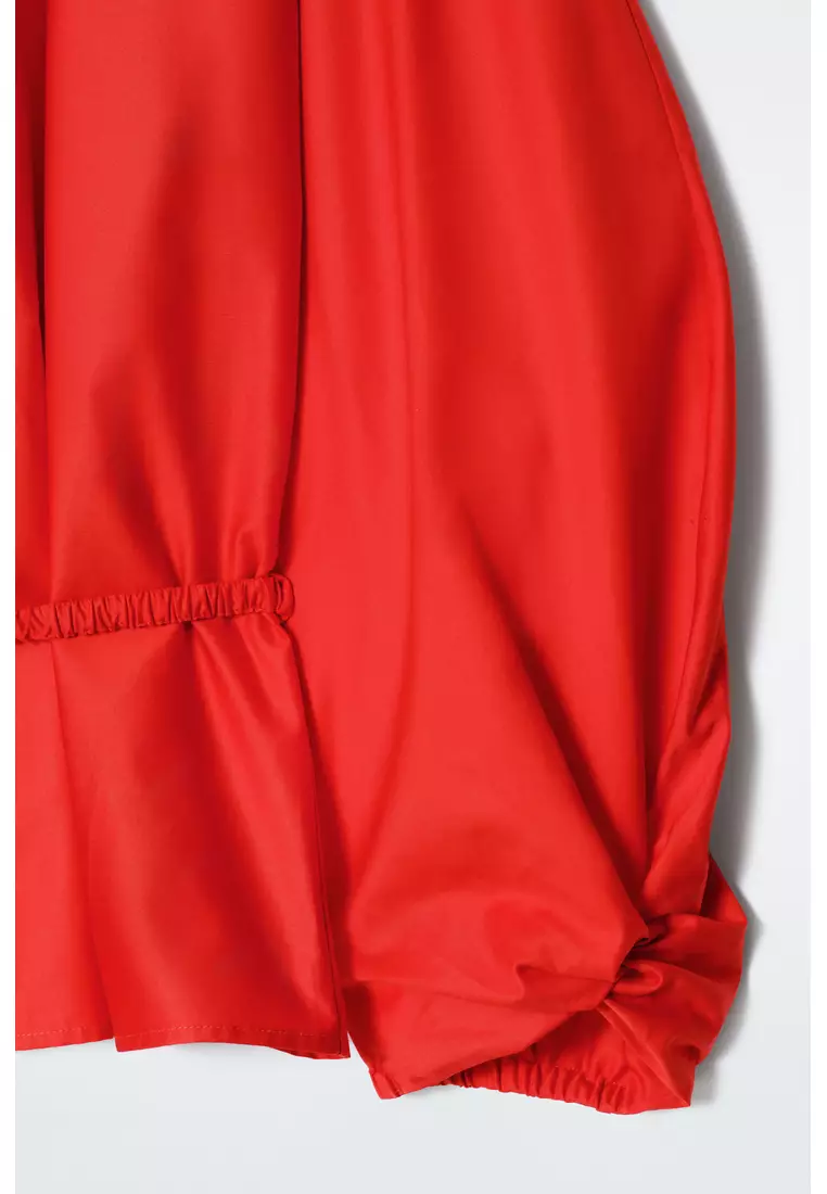 DRAWSTRING PEPLUM BLOUSE