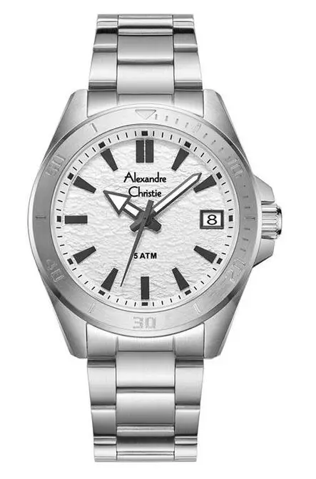 Alexandre Christie Alexandre Christie 6682 White Silver Stainless Steel