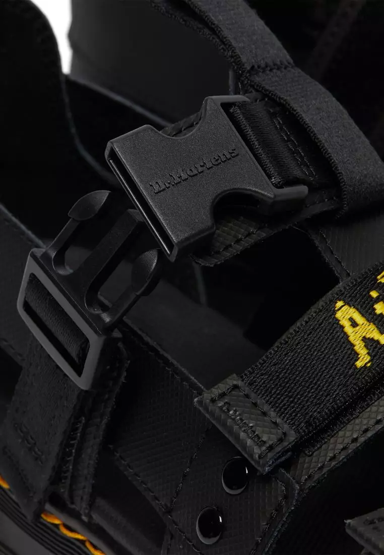 PEARSON STRAPPY WEBBING SANDALS -  BLACK