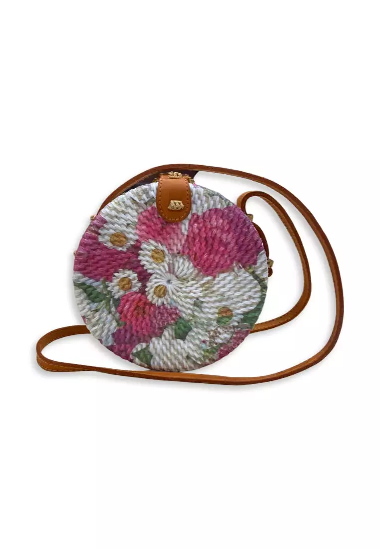 Adkidz Rattan Round Crossbody Bag