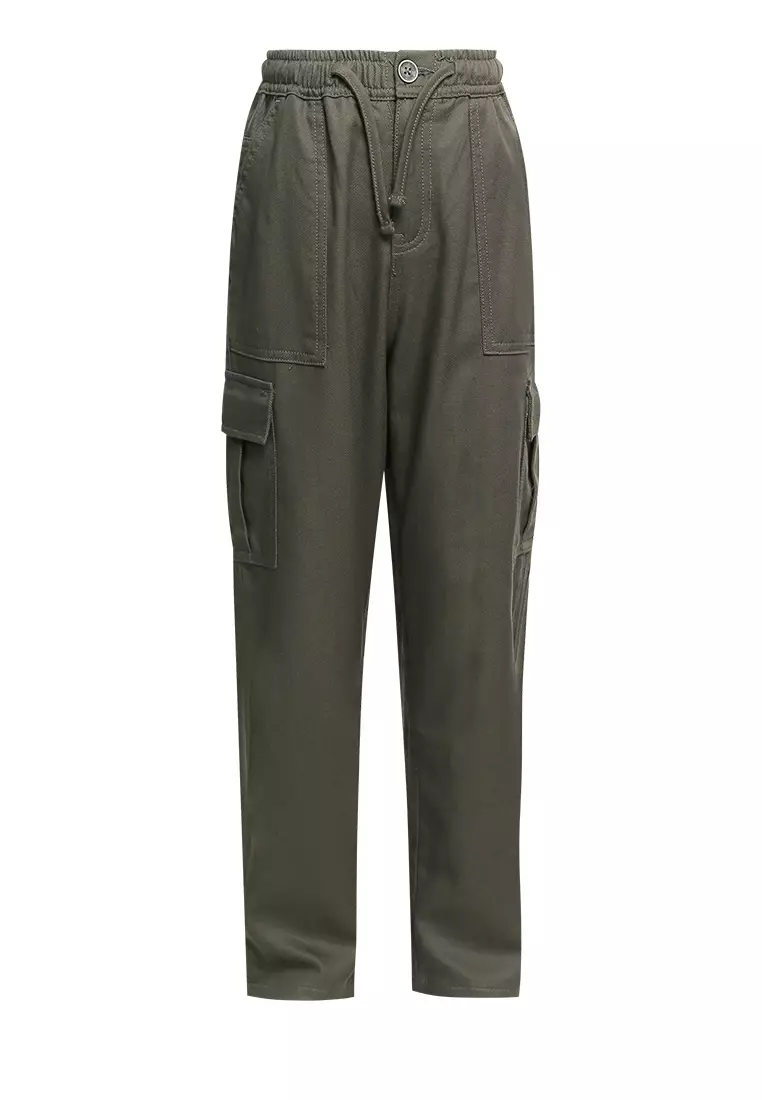 Pito Dito Boy Dublin Celana Panjang Cargo Anak Hijau Tua