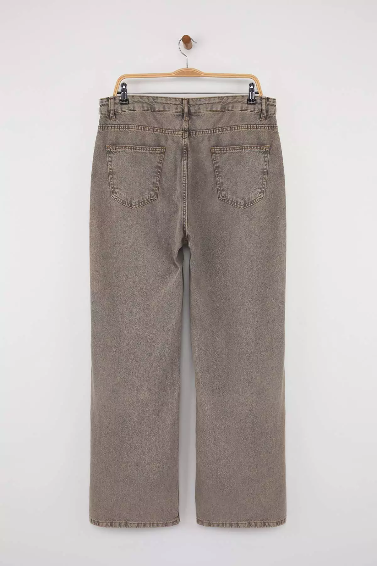 Gray High Waist Wide Leg Denim Plus Size Jeans