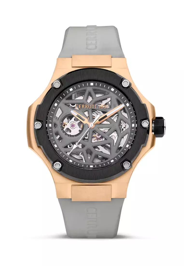 CERRUTI 1881 CIWGR0007106 LUCARDO ROSEGOLD GREY RUBBER AUTOMATIC