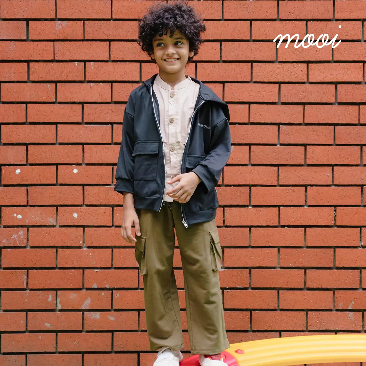 Mooi Celana Panjang Cargo Anak Laki-Laki Calvin Cargo Pants - Black