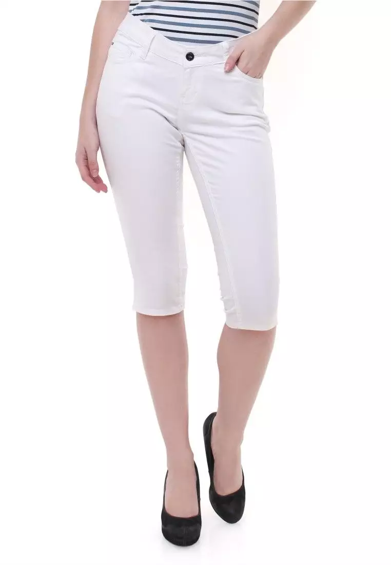 LGS - Celana Jeans Capri Wanita - Warna Putih - LCR.118.661.841.C