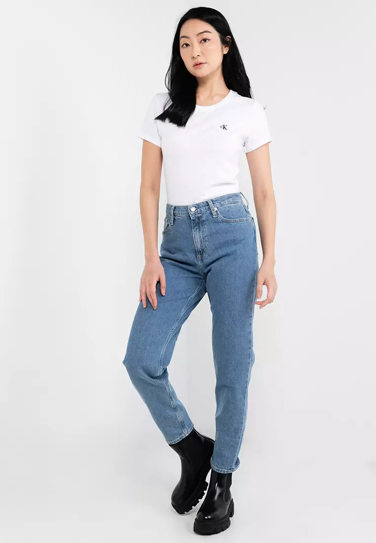 Calvin Klein Logo Mom Jeans Calvin Klein Jeans ZALORA