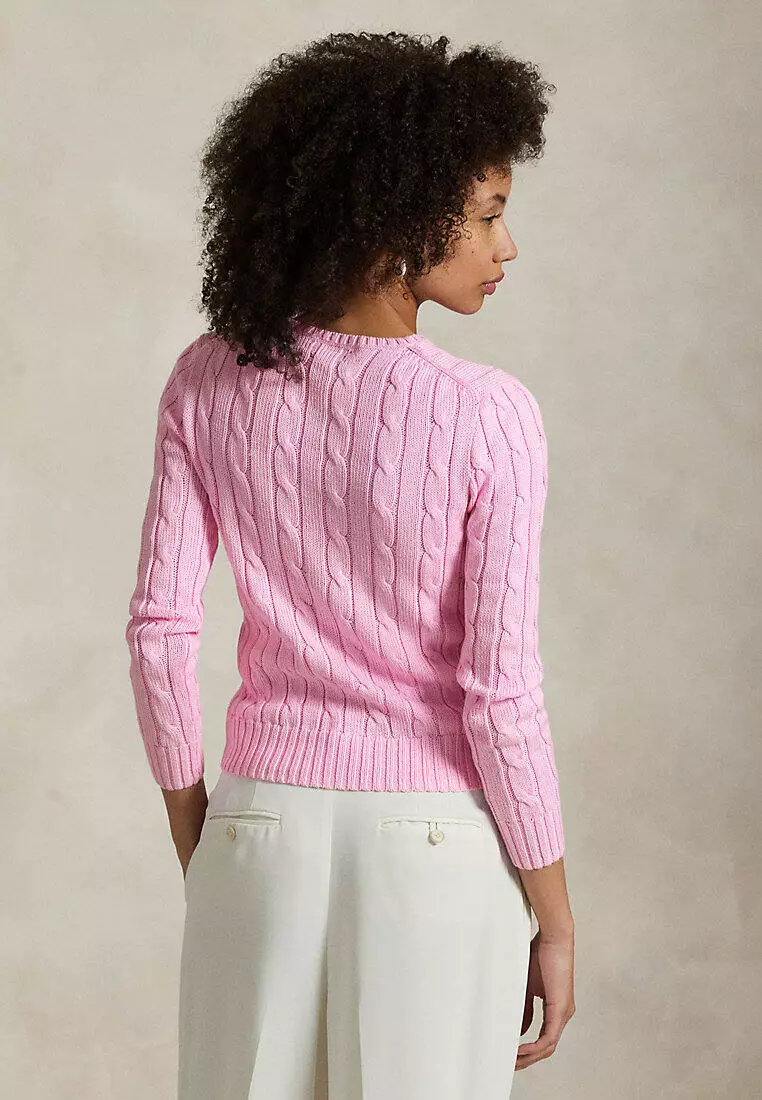 Cable-Knit Cotton Crewneck Sweater
