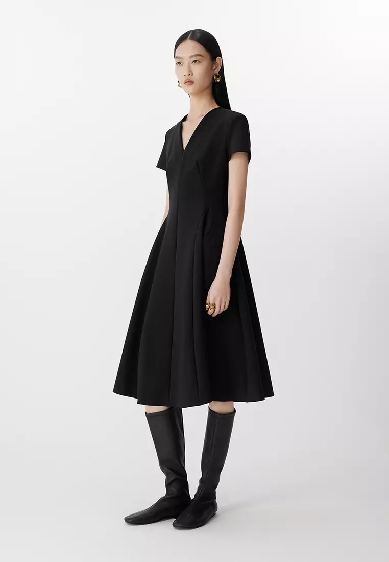 S-Line short-sleeved dress