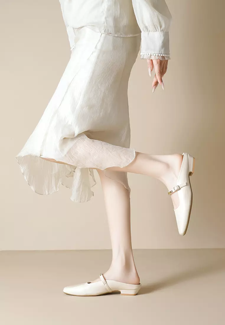 3CM Metal Buckle Strap Mules WW6579-1