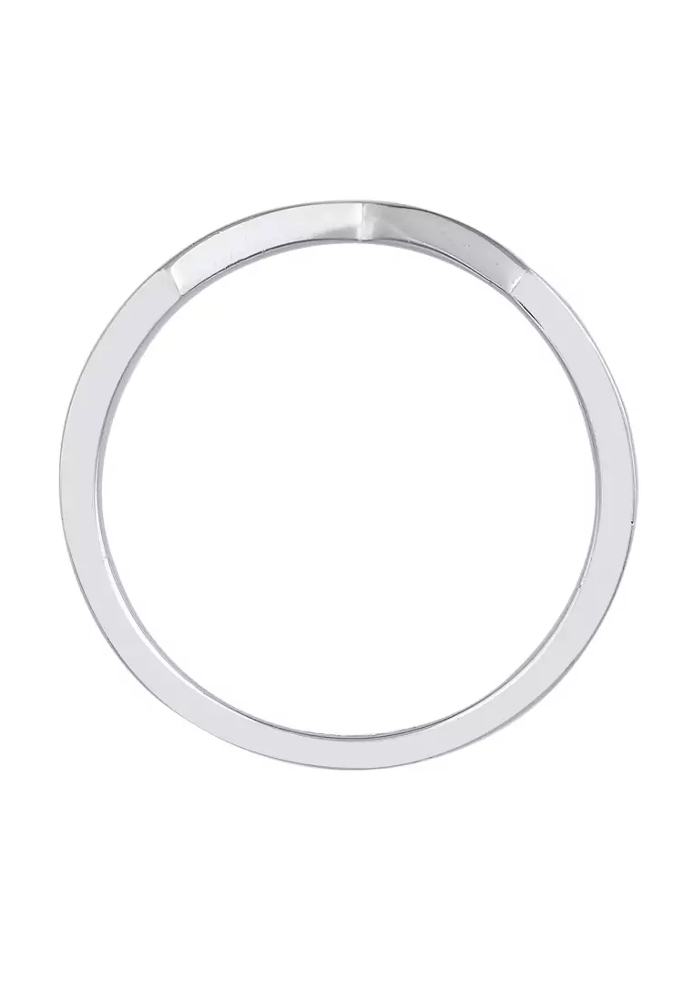 Ring V Shape Geo Basic Rhodium Plated