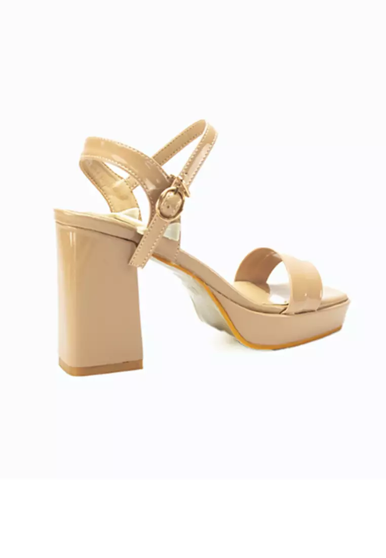 Women's Heeled Sandals Lw 23286 Beige C51 C65 C76