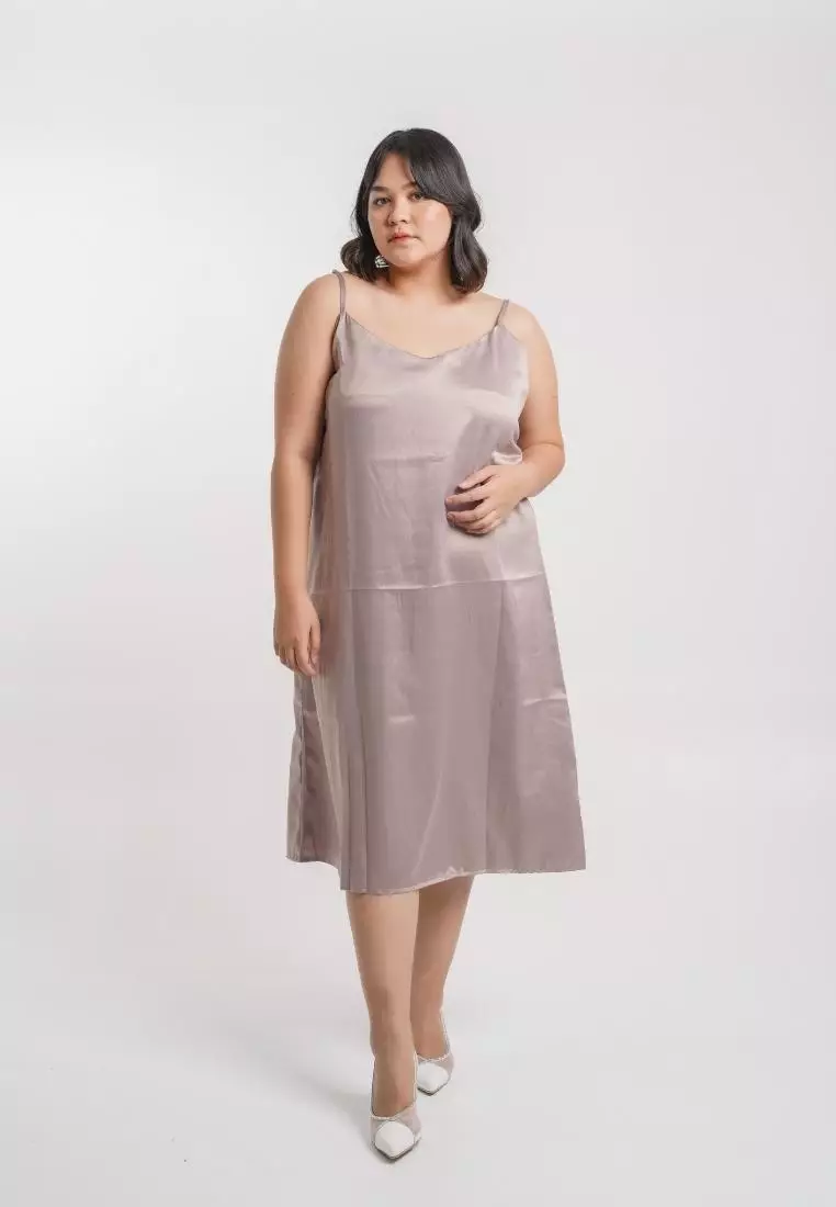 Plus Size Dress Soie Taupe