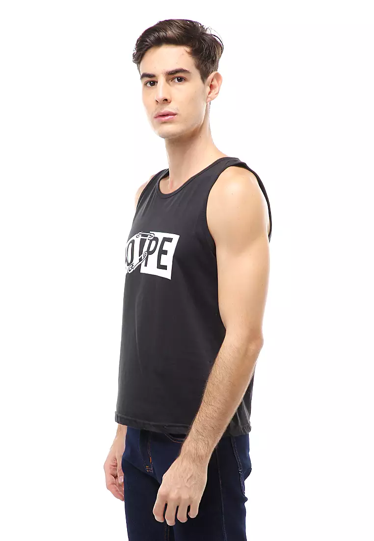 Agies Pakaian Dalam Pria Tank Top Singlet Hope Motive Material Cotton ORIGINAL - White