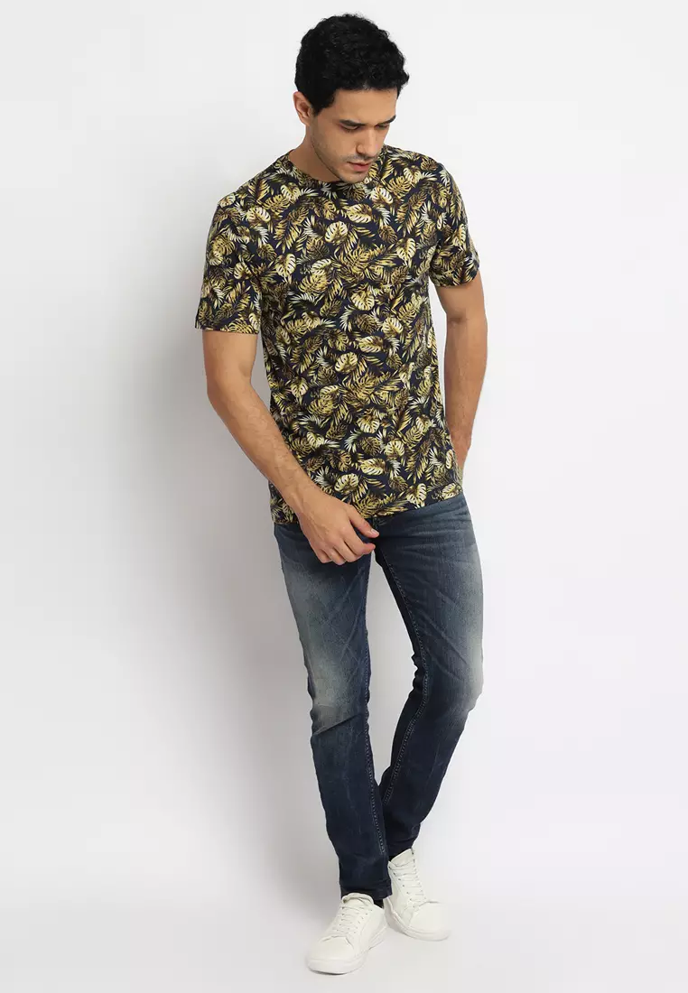Navy Gold Leaf T-Shirt