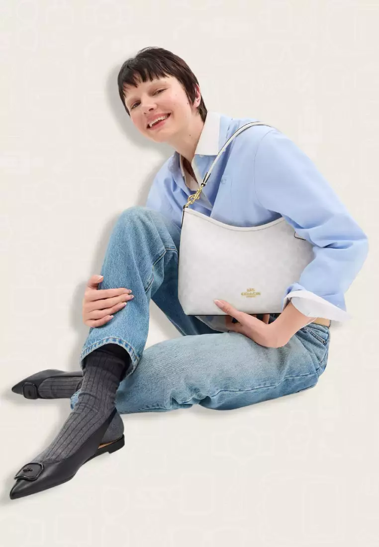 Coach Laurel Shoulder Bag In Signature Canvas Chalk