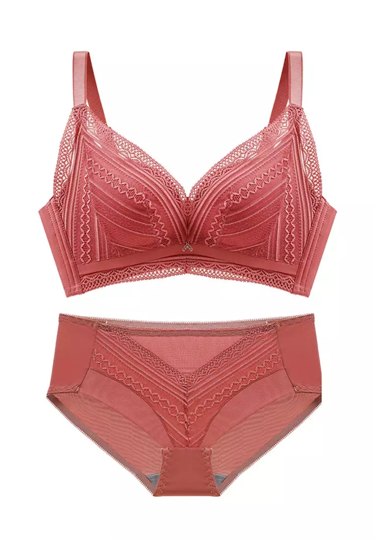 Buy ZITIQUE Women's Sexy Bra Tops and Panties Two Piece Set Red Online