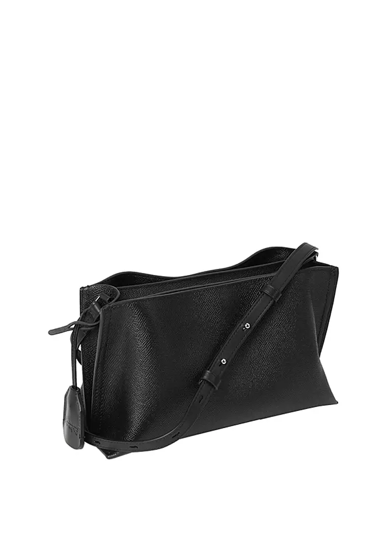 DAE 迷你斜背袋 - 十字壓紋黑色