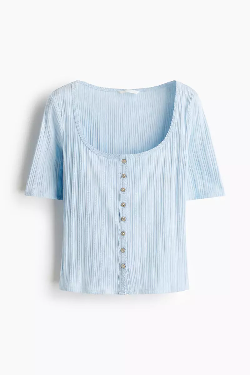 Pointelle-knit top