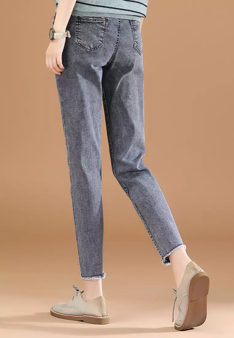 Girl jeans store with elastic waist