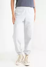 Womens - Athletic Essential Jersey Flare Joggers in Cadet Grey Marl
