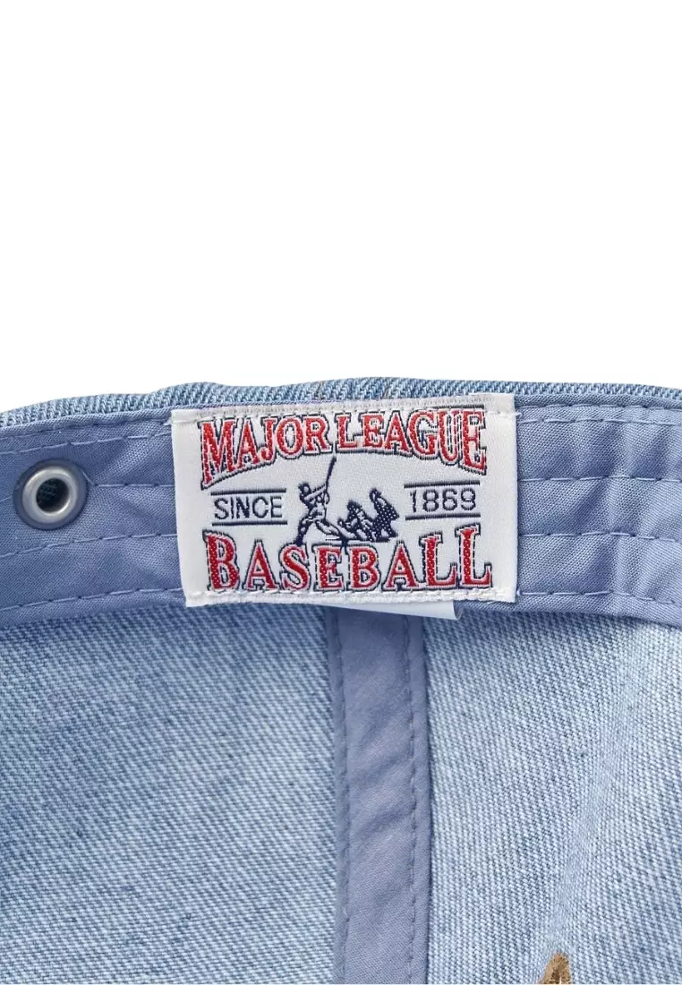 Jual MLB Korea Color Denim Unstructured Ball Cap - NY Blue