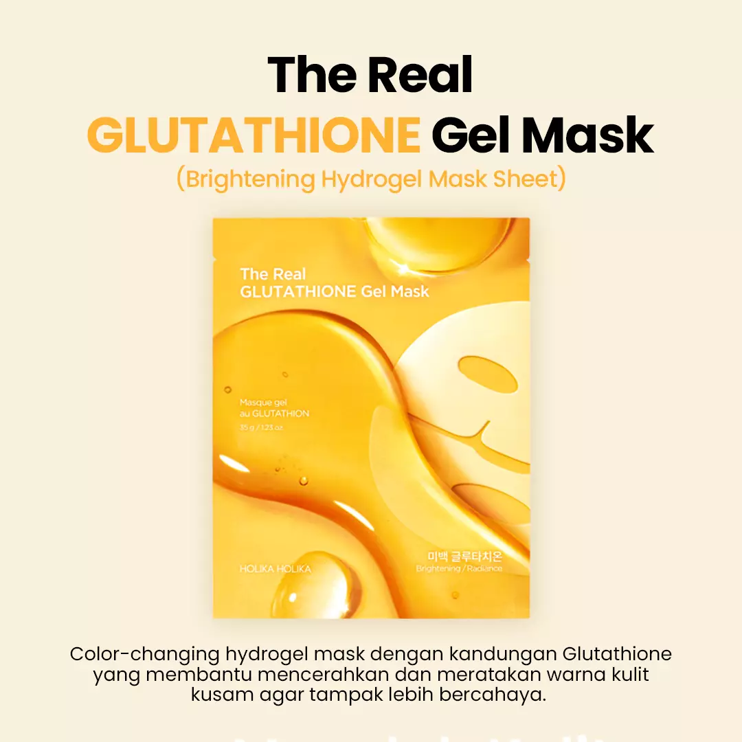 Holika Holika The Real Glutathione Gel Mask | Color-Changing Brightening Hydrogel Mask Sheet