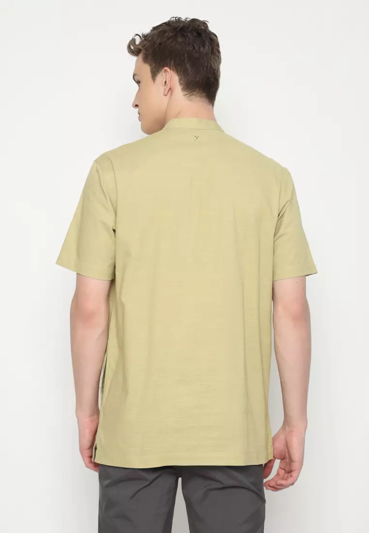 JOBB Ashraf Baju Koko Pria Lengan Pendek Regular Fit Light Olive