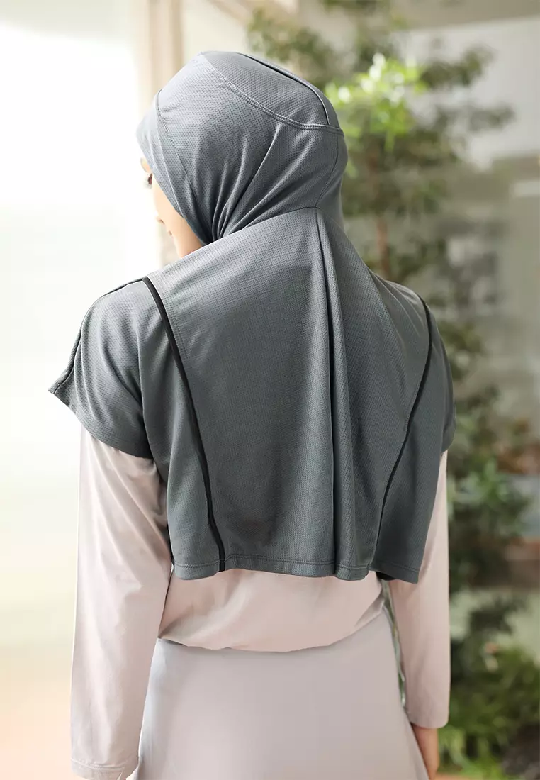 Zelena - Iona Vest Hijab | Rompi Hijab Olahraga Wanita Tenis Padel - Dark Grey