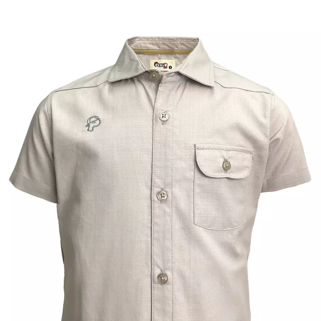 Pingu Kemeja Anak Laki Laki Polos Pendek Khaki 92204229