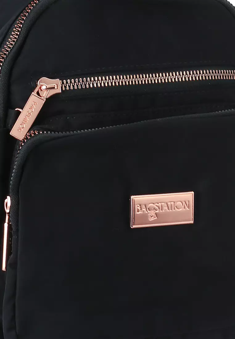 Rose Gold Series Crinkle Nylon Small Backpack