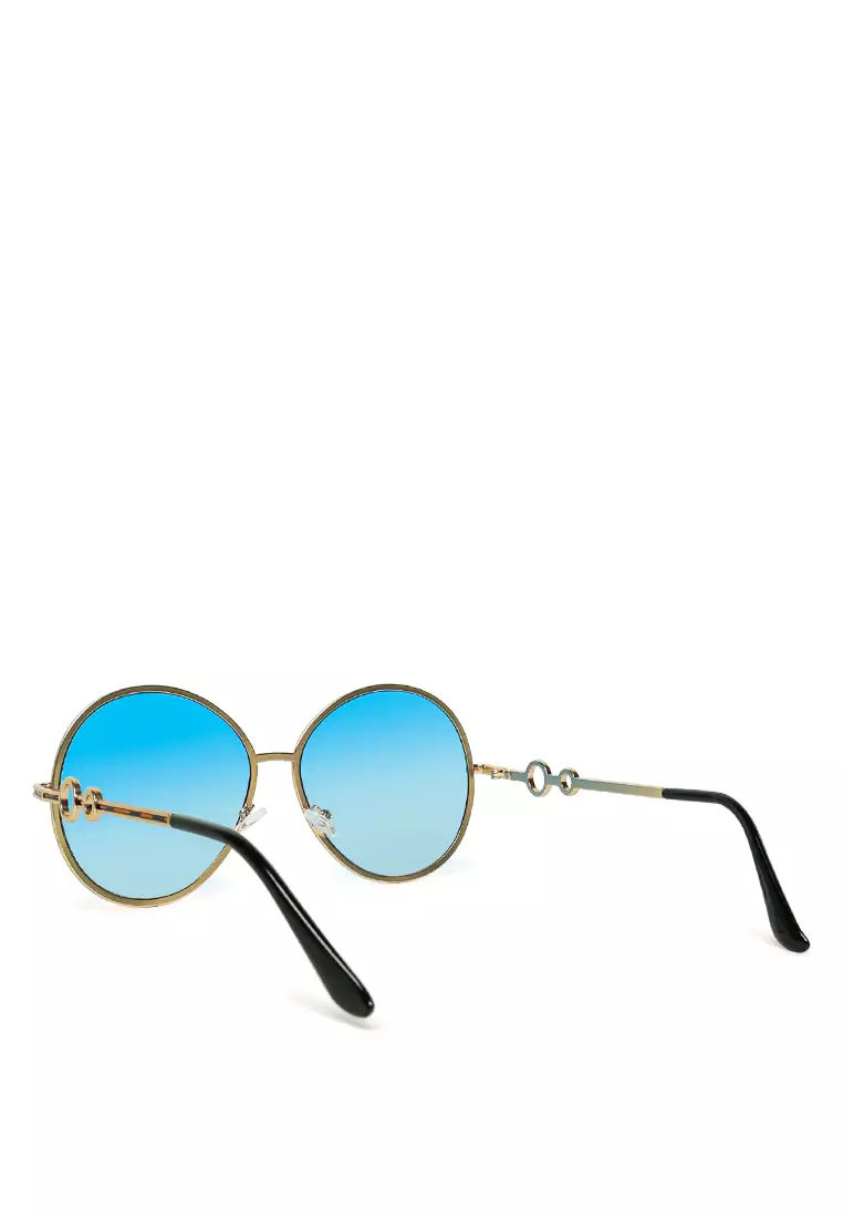Blue Oversized Full Rim Oval Sunglasses