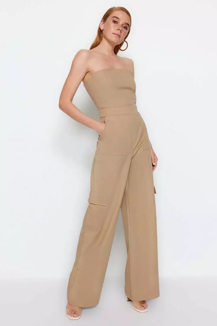 Strapless Cargo Jumpsuit